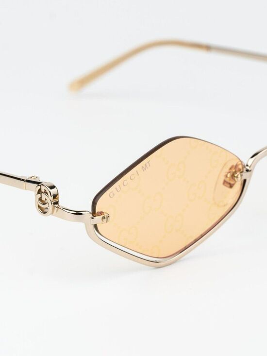 Gucci Women Sunglasses Gold Mirror GG Pattern Cat Eye GG1604S 004 NEW AUTHENTIC main image 8